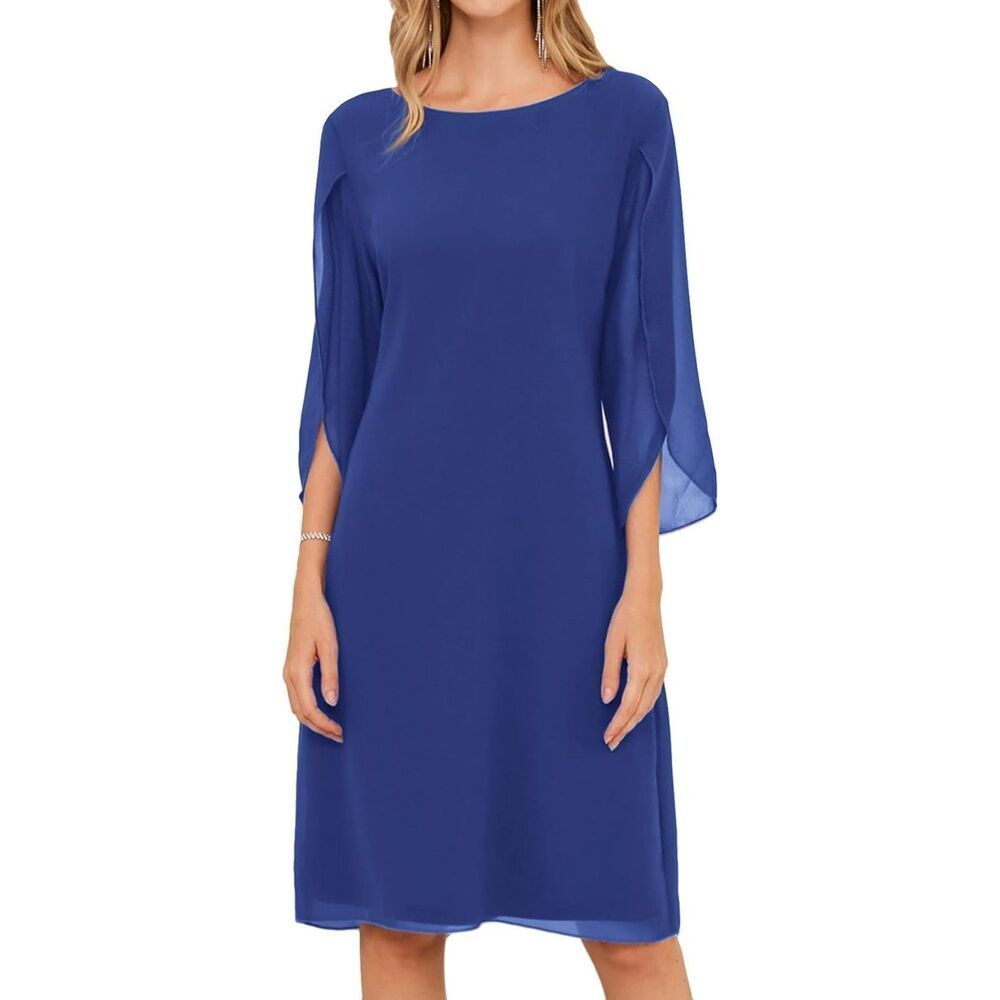 GRACE KARIN Chiffon Dresses Flutter Sleeve Dress